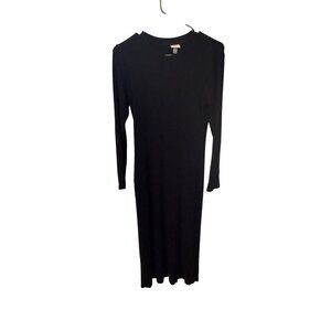 A new day black ribbed long sleeve dress size small